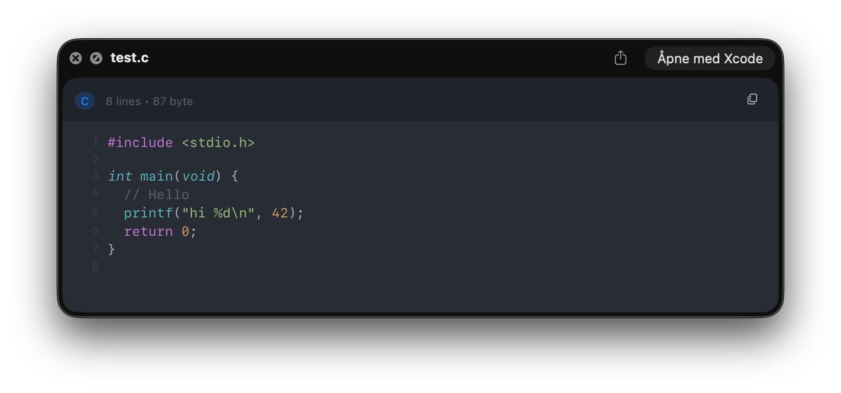 dotViewer C source file preview in Quick Look